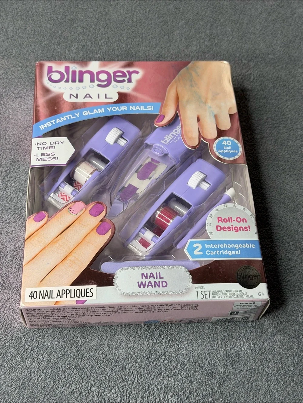 Nail Wand - Purple Roll-On Nail Applique Kit